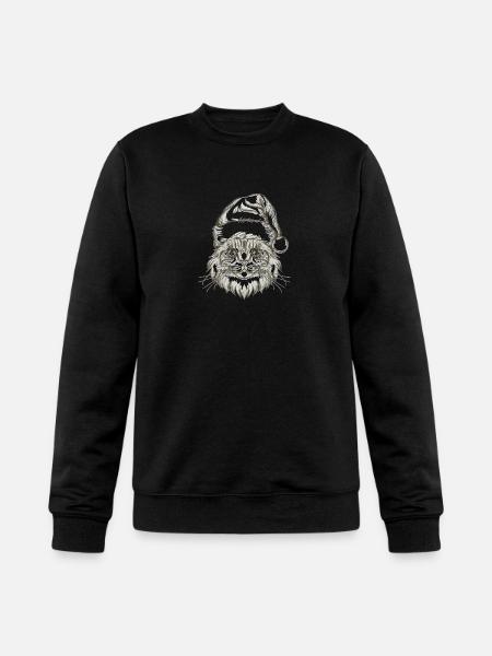 cat in santa hat2 - Champion Unisex Powerblend Sweatshirt - black