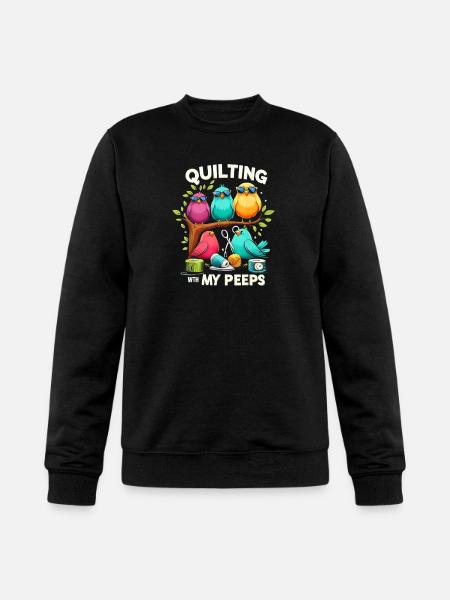 Quilting With My Peeps - Champion Unisex Powerblend Sweatshirt - black