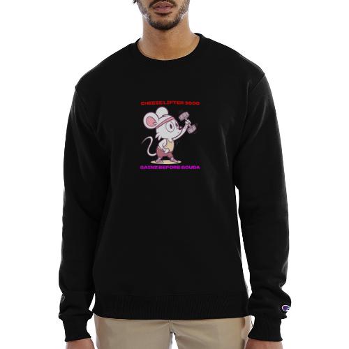Cheese Lifter 3000 | Funny Gym Rat Mouse tshirt - Champion Unisex Powerblend Sweatshirt 