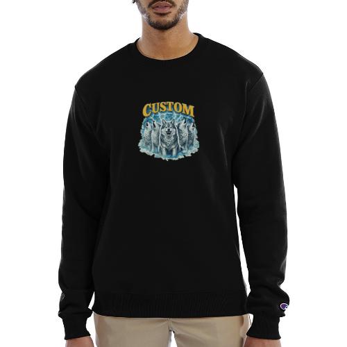 Custom Wolf Pack Howling Moon Vintage Wilderness - Champion Unisex Powerblend Sweatshirt 