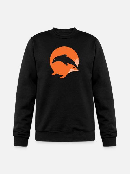 Fox or Dolphin in this fun optical illusion - Champion Unisex Powerblend Sweatshirt  - black