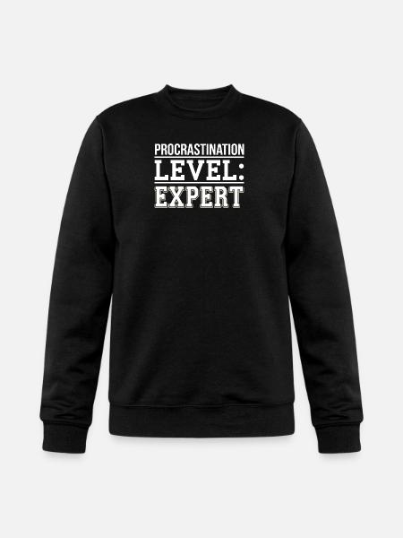 Procrastination Level Expert Print - Champion Unisex Powerblend Sweatshirt - black