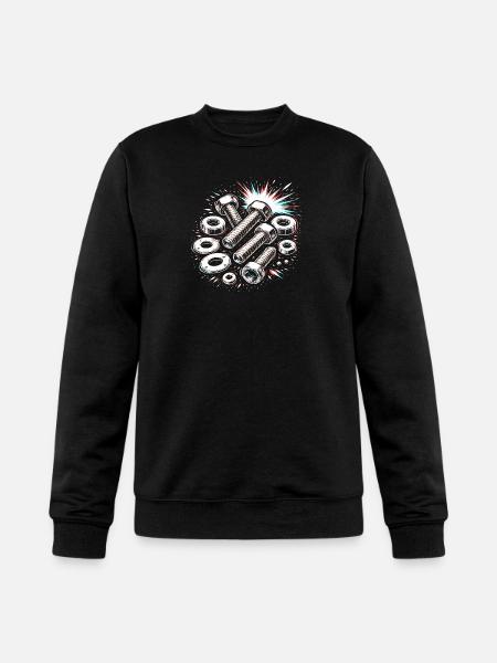 Screws Nuts Mechanic Tool Design - Champion Unisex Powerblend Sweatshirt - black