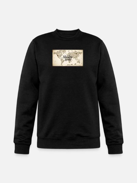 Adventure Awaits World Map - Champion Unisex Powerblend Sweatshirt  - black