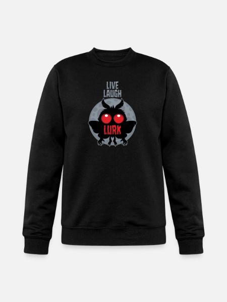 Live Laugh Lurk Mothman Cryptid - Champion Unisex Powerblend Sweatshirt - black