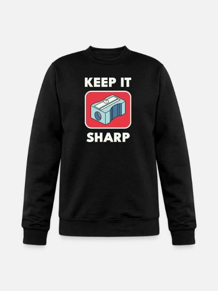 Keep It Sharp Pencil Sharpener - Champion Unisex Powerblend Sweatshirt - black