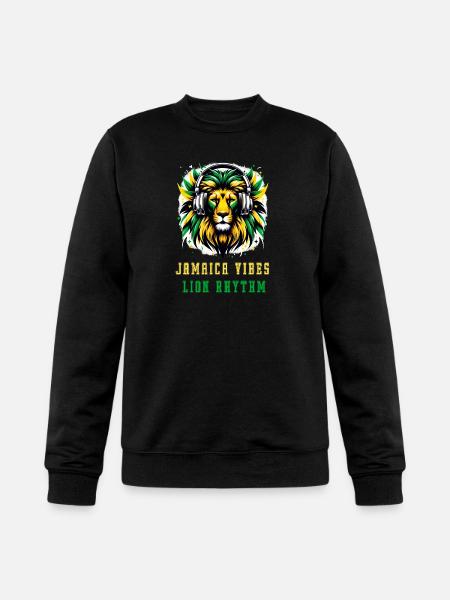 Jamaica lion reggae design - Champion Unisex Powerblend Sweatshirt - black