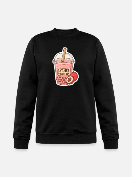 Lychee Bubble Tea Illustration - Champion Unisex Powerblend Sweatshirt - black