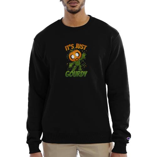 Cute Pumpkin Monster “It’s Just Gourdy” Funny - Champion Unisex Powerblend Sweatshirt 