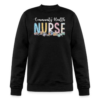 Community Health Nurse Gift Idea - Champion Unisex Powerblend Sweatshirt  - black - Front