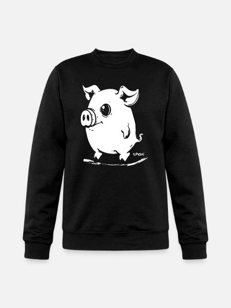 Cute Cartoon Pig - Champion Unisex Powerblend Sweatshirt - black