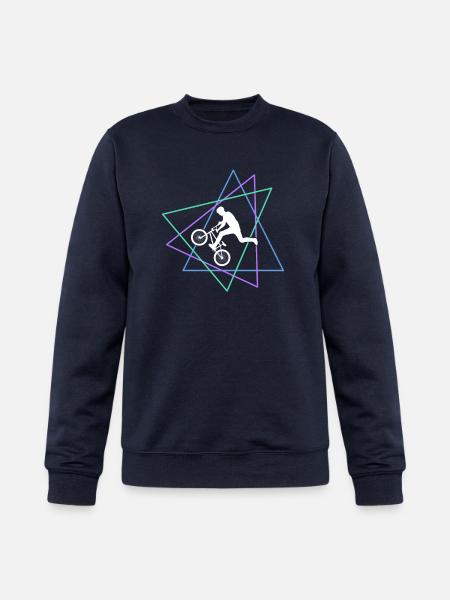 Geometric BMX Stunt Rider - Champion Unisex Powerblend Sweatshirt - navy