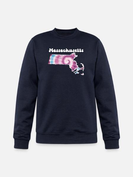 Massachusetts Tie Dye - Champion Unisex Powerblend Sweatshirt  - navy