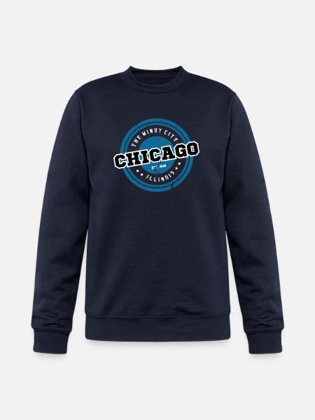 The Windy City Chicago - Champion Unisex Powerblend Sweatshirt - navy