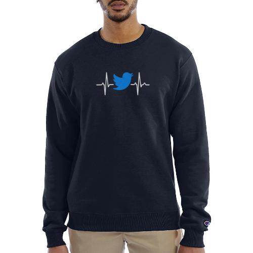 Social Media Heartbeat Blue Bird Graphic - Champion Unisex Powerblend Sweatshirt 