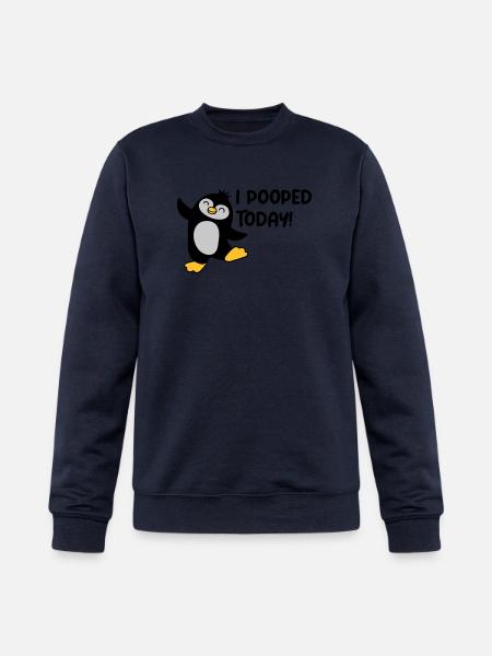 I pooped today penguin - Champion Unisex Powerblend Sweatshirt - navy