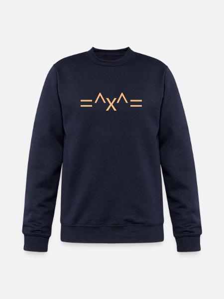 Cat Face Emoticon - Champion Unisex Powerblend Sweatshirt  - navy