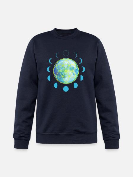 Seed of Life Moon - Champion Unisex Powerblend Sweatshirt  - navy