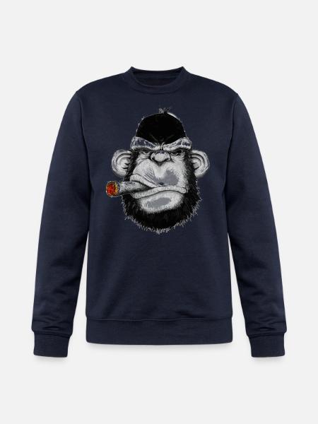 Gorilla Smoking - Champion Unisex Powerblend Sweatshirt - navy