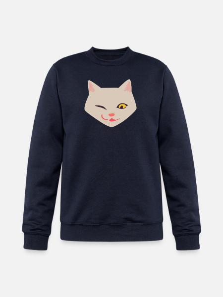 Cat Face Funny - Champion Unisex Powerblend Sweatshirt - navy