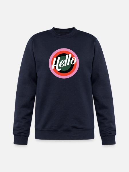 Hello Retro Print - Champion Unisex Powerblend Sweatshirt  - navy