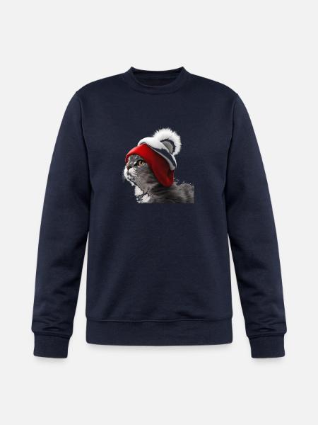 cat and hat - Champion Unisex Powerblend Sweatshirt - navy