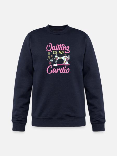 Quilting Is My Cardio - Champion Unisex Powerblend Sweatshirt - navy