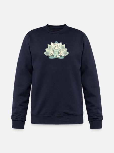 Lotus Calm Meditation Silhouette - Champion Unisex Powerblend Sweatshirt - navy