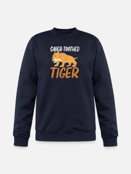 Prehistoric Smilodon Sabertooth Tiger - Champion Unisex Powerblend Sweatshirt - navy