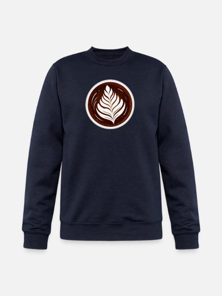 Latte Art Leaf Cappuccino Design - Champion Unisex Powerblend Sweatshirt  - navy