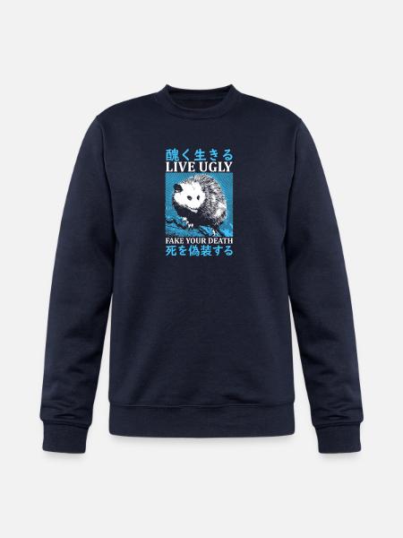 Live Ugly Japanese Opossum - Champion Unisex Powerblend Sweatshirt - navy