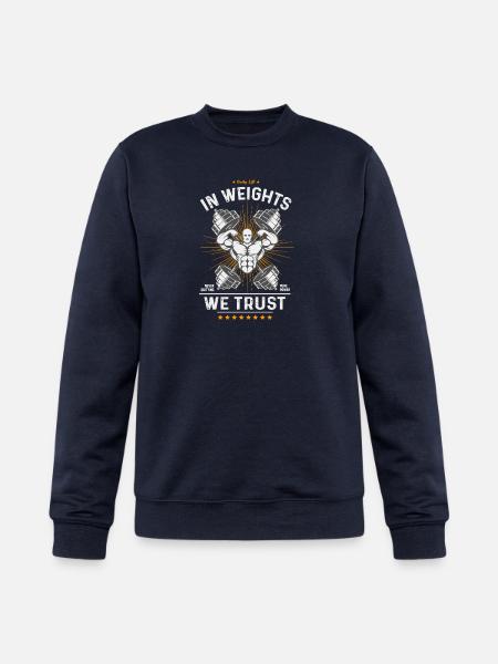 Weights We Trust Gym Emblem - Champion Unisex Powerblend Sweatshirt  - navy