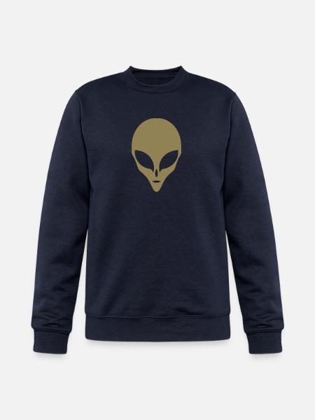 Alien Silhouette Head Face - Champion Unisex Powerblend Sweatshirt - navy