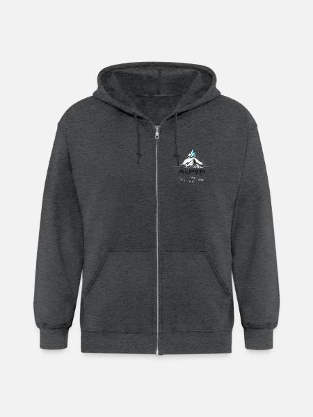 Alpyn Glacier Crest - Gildan Heavy Blend Adult Zip Hoodie - deep heather