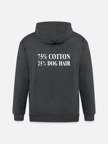 Dog Hair Cotton Blend Tee - Gildan Heavy Blend Adult Zip Hoodie - deep heather