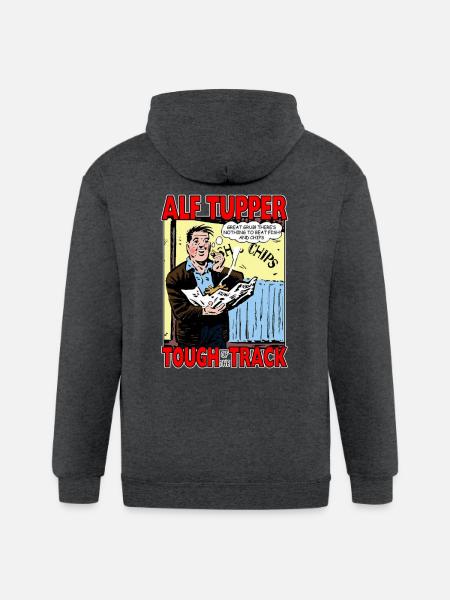 Alf Tupper Tough of the Track Comic Fish & Chips - Gildan Heavy Blend Adult Zip Hoodie - deep heather
