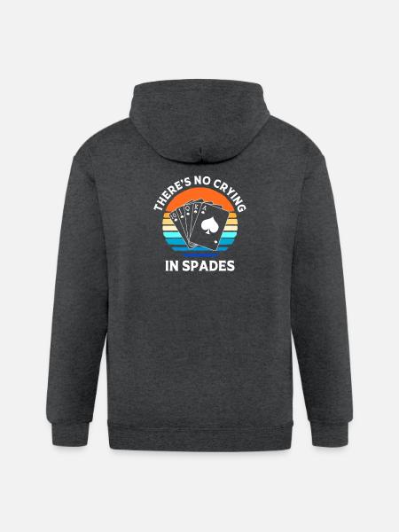 Spades Card Game Poker Player - Gildan Heavy Blend Adult Zip Hoodie - deep heather