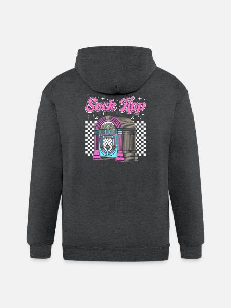 950s Party Sock Hop - Gildan Heavy Blend Adult Zip Hoodie - deep heather