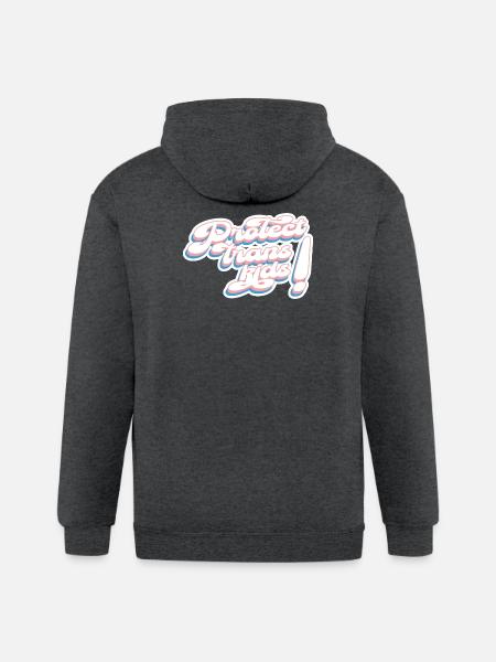 Protect Trans Kids! - Gildan Heavy Blend Adult Zip Hoodie - deep heather