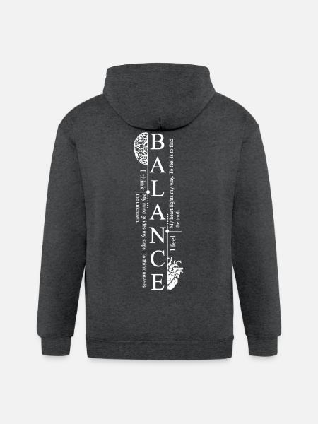 Balance Mind Graphic Tee - Gildan Heavy Blend Adult Zip Hoodie - deep heather
