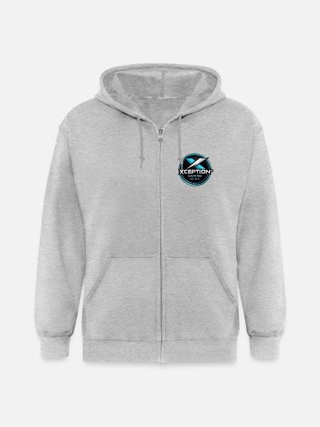 Xception Gaming Cyan - Gildan Heavy Blend Adult Zip Hoodie - heather gray
