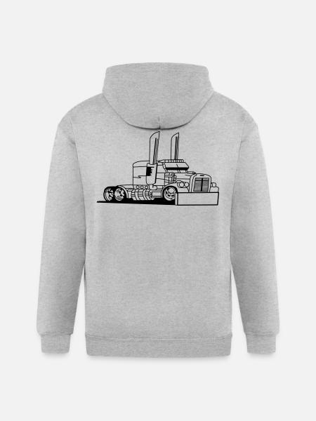 Comic style truck - Gildan Heavy Blend Adult Zip Hoodie - heather gray