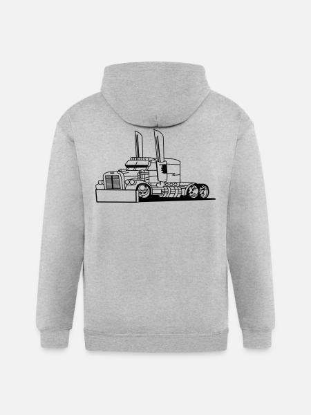 Comic style truck - Gildan Heavy Blend Adult Zip Hoodie - heather gray