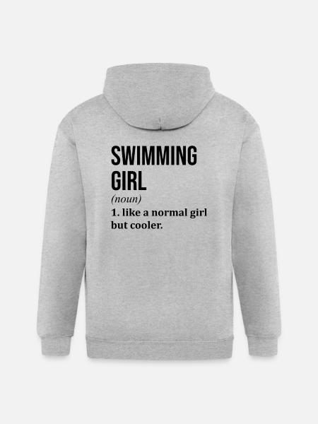 Swimming Swimming Swimming - Gildan Heavy Blend Adult Zip Hoodie - heather gray