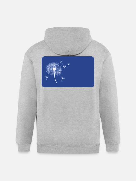Dandelion blue | personalizable - Gildan Heavy Blend Adult Zip Hoodie - heather gray