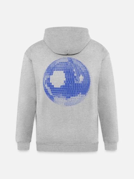 Retro Disco Ball - Gildan Heavy Blend Adult Zip Hoodie - heather gray