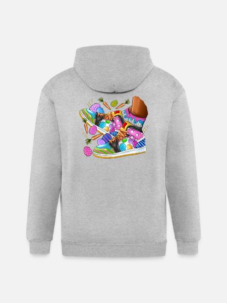 Easter Sneakers - Gildan Heavy Blend Adult Zip Hoodie - heather gray