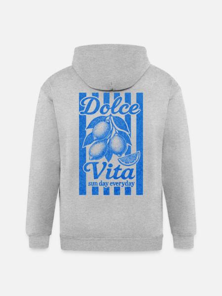 Italian Lemon, Summer Vibes Shirt, Vacation Tee - Gildan Heavy Blend Adult Zip Hoodie - heather gray
