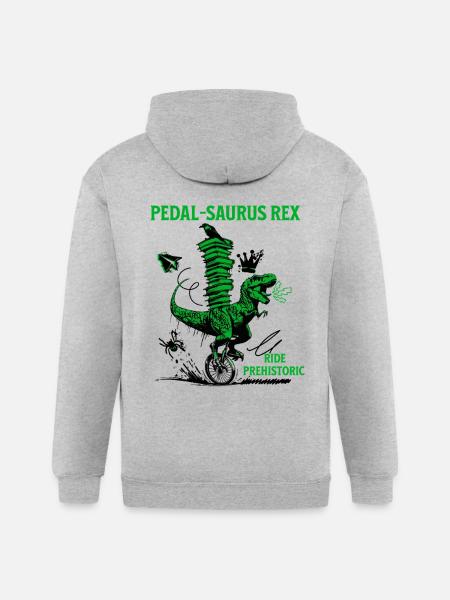 Pedal-Saurus Rex – Ride Prehistoric - Gildan Heavy Blend Adult Zip Hoodie - heather gray