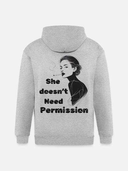Noir Silhouette Smoking - Gildan Heavy Blend Adult Zip Hoodie - heather gray